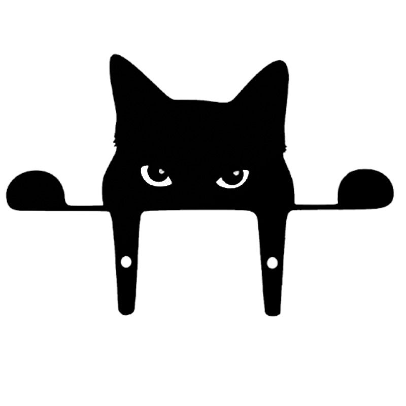 Metal Yard Art Decor Garden cat Statue, Black cat Statue Decoration Outdoor Garden Ornaments Silhouette décor Cat Gifts
