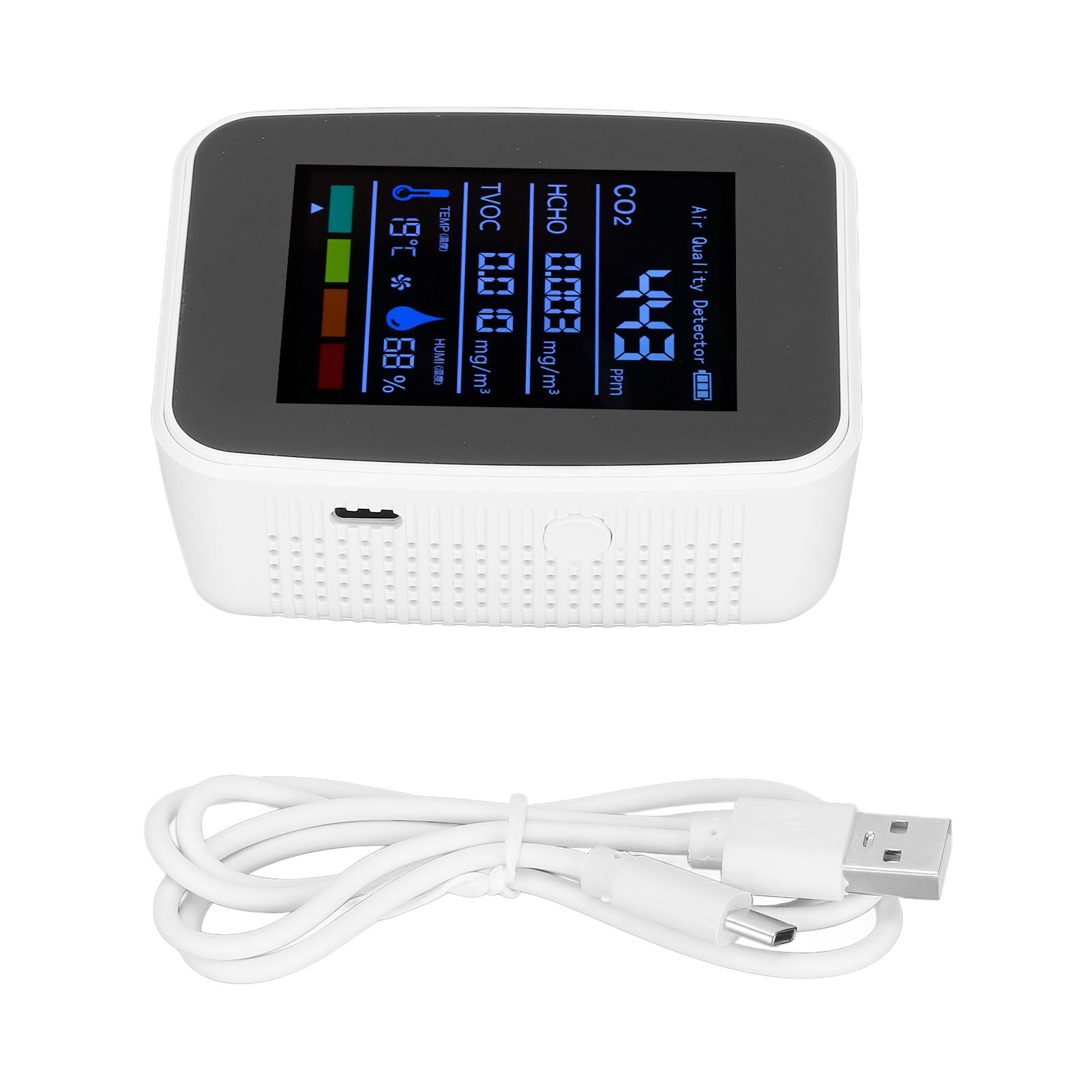 Air Quality Detector 5in1 Intelligent Anti Interference Ability Indoor Temperature Humidity Air Quality DetectorWhite — image 6
