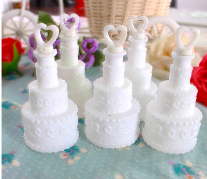 100 Pack Mini Wedding Cake Bubble Bottles send off wedding favors custom party favors โ image 4