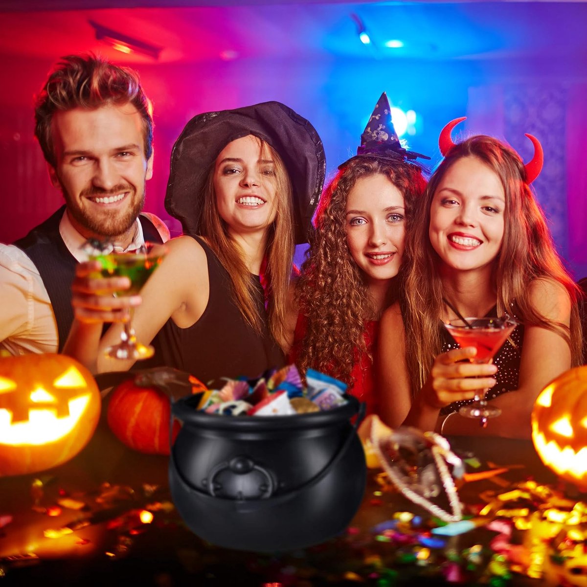 Halloween - Creative witch's cauldron - Treat buckets - witch's cooking pot - halloween bucket - Spooky candy - Treat - Candy - Decoration - Ornamentation — image 5