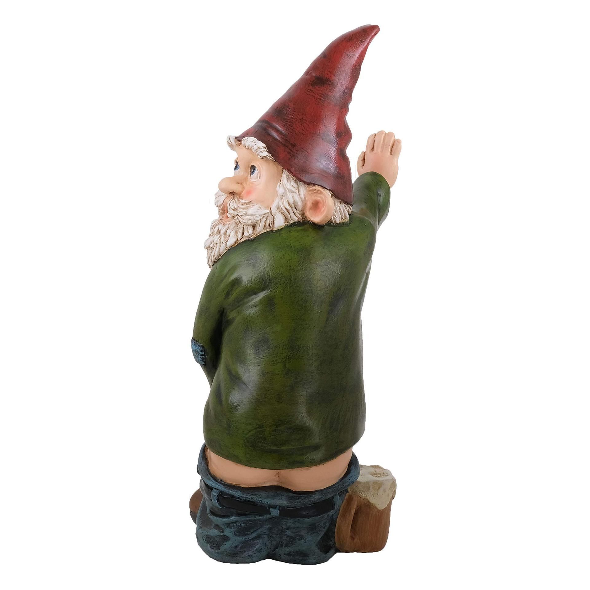 Gnome Statue Willy The Peeing Garden Gnome for Lawn Ornaments, Indoor or Outdoor Decorations - Red and Green Funny Gnomes — image 5