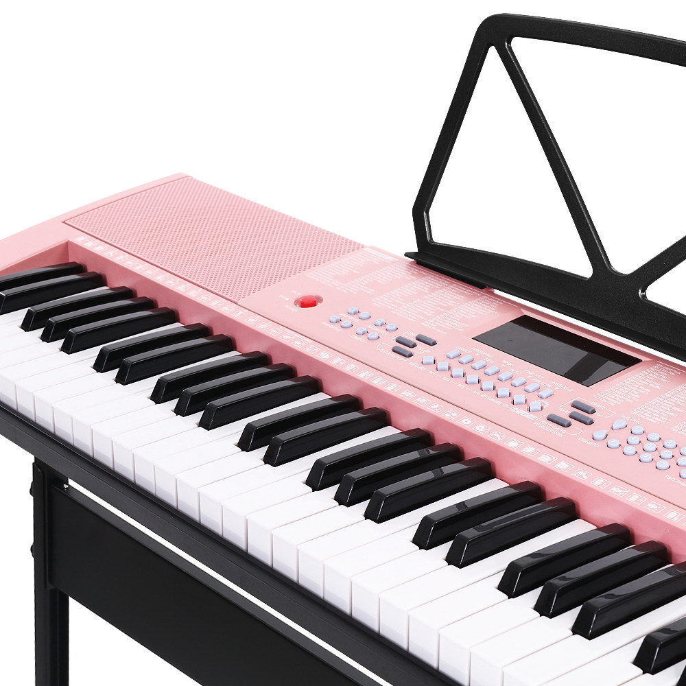 Alpha 61 Keys Electronic Piano Keyboard Digital Electric w/ Stand Lighted Pink โ image 3