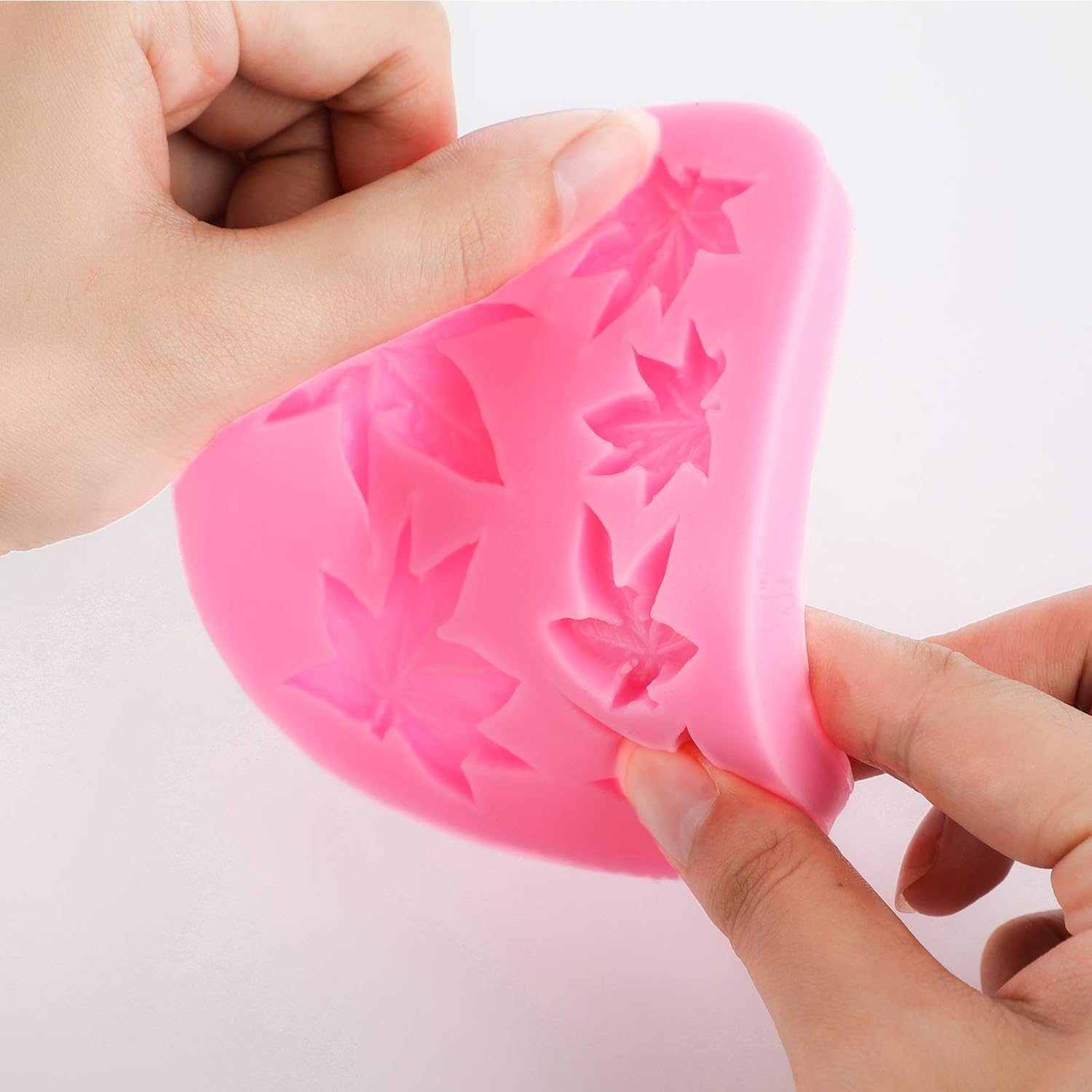 2 Pieces Weed Leaf Cake Fondant Mold Pot Leaves Silicone Mold for Weed Leaf Theme Cake Decoration, Chocolate Candy Polymer Clay Cookie Sugar Craft (Rose Red) — image 3