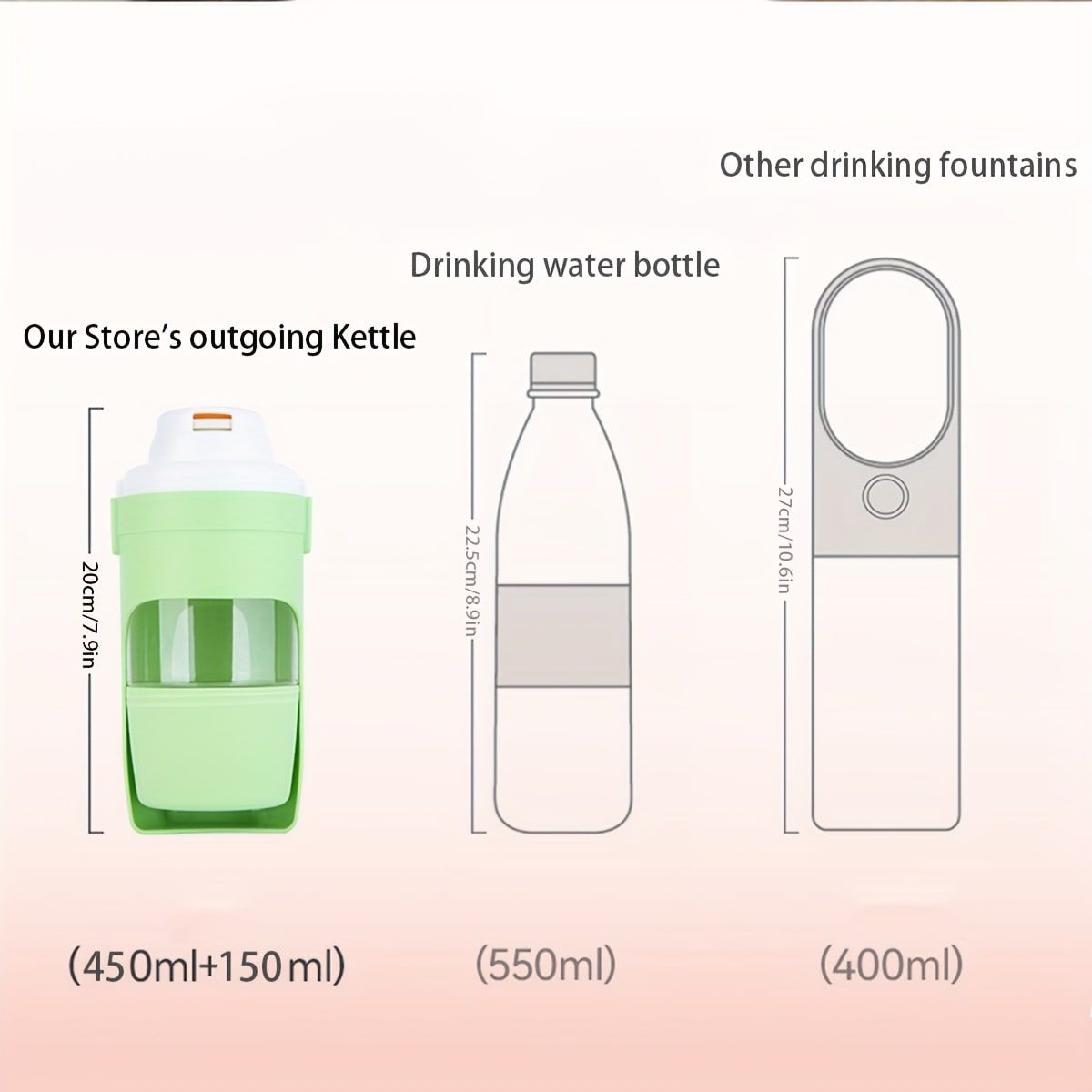 Portable Dog Water Bottle – Leak-Proof Pet Water Dispenser with Food Storage, Ideal for Outdoor Walks, Camping, and Travel (Grey) — image 3