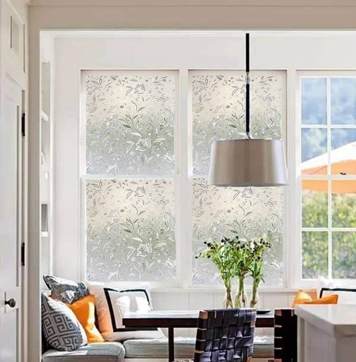 Window film - decorative window film - window sticker - 45 × 300 cm - Static cling - 3D Orchid - UV-resistant - Privacy screen - Translucent - Adhesive film — image 4