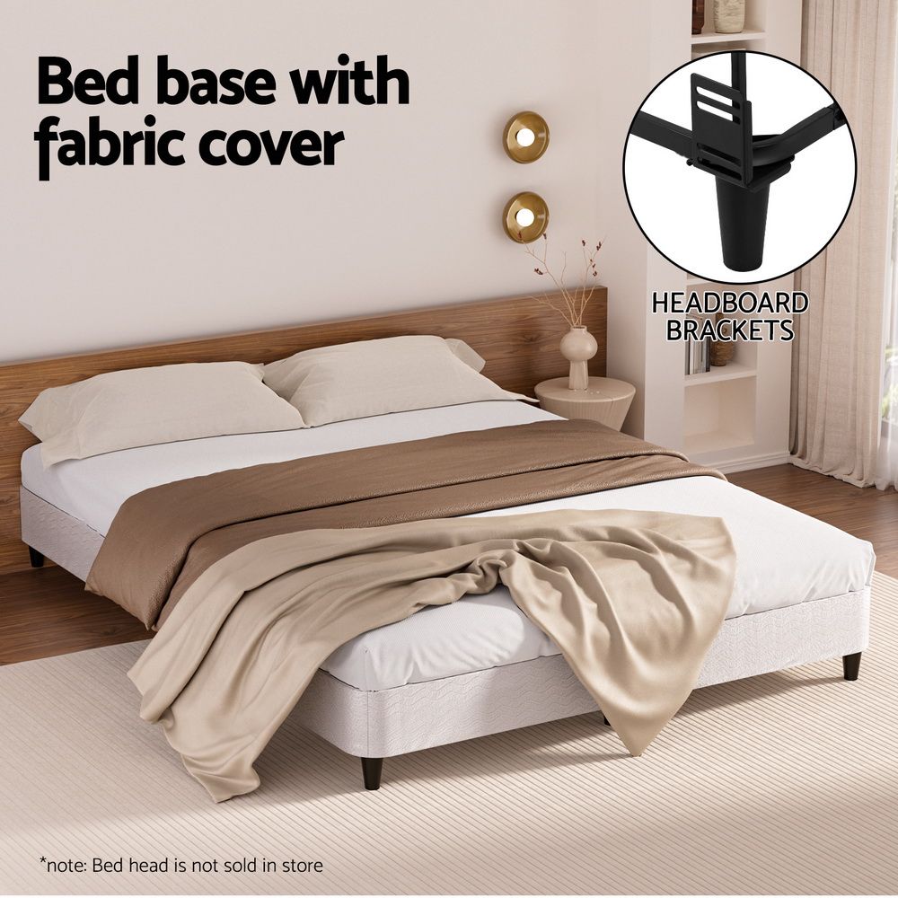 Artiss Bed Frame Queen Size Metal Grey MASON — image 5