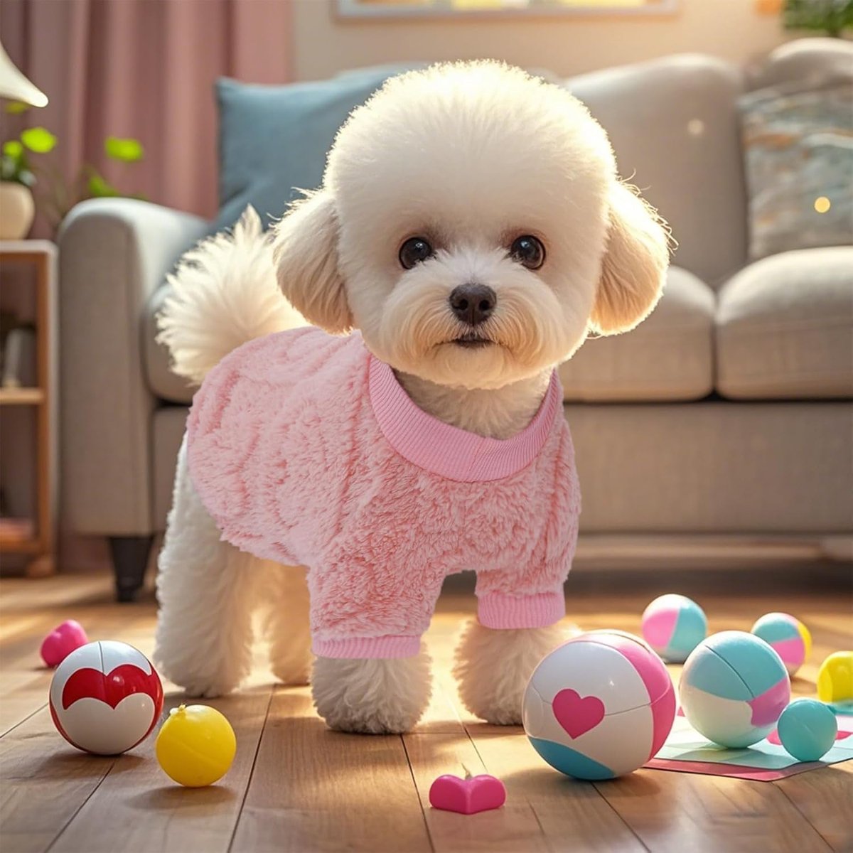 Dog Coat - Dog Sweater - Heart Dog Sweater - Puppy Dog Coat - Christmas Dog Sweater - Perfect for Small and Medium Dogs - Christmas Decorations — image 3