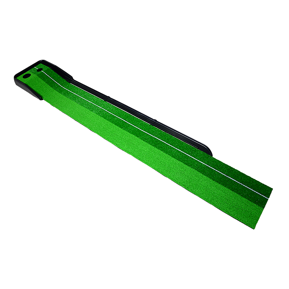 Indoor Practice Putting Green 2.5m Mat Inclined Ball Return Fake Grass 2 Holes — image 5