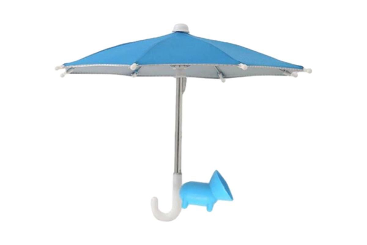 Phone Umbrella with Suction Cup Stand Universal Adjustable Piggy Anti-Glare Sun Shade -Sky Blue — image 2