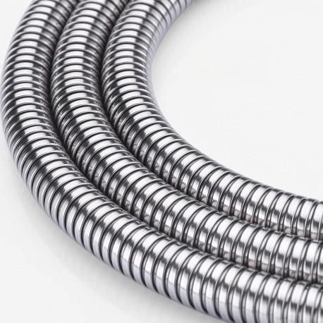 3 m Stainless Steel Shower Hose, Flexible Bathroom Hose with 300 x 2 cm Overall Size, Hot and Cold Water Use, Chrome Finish — image 4