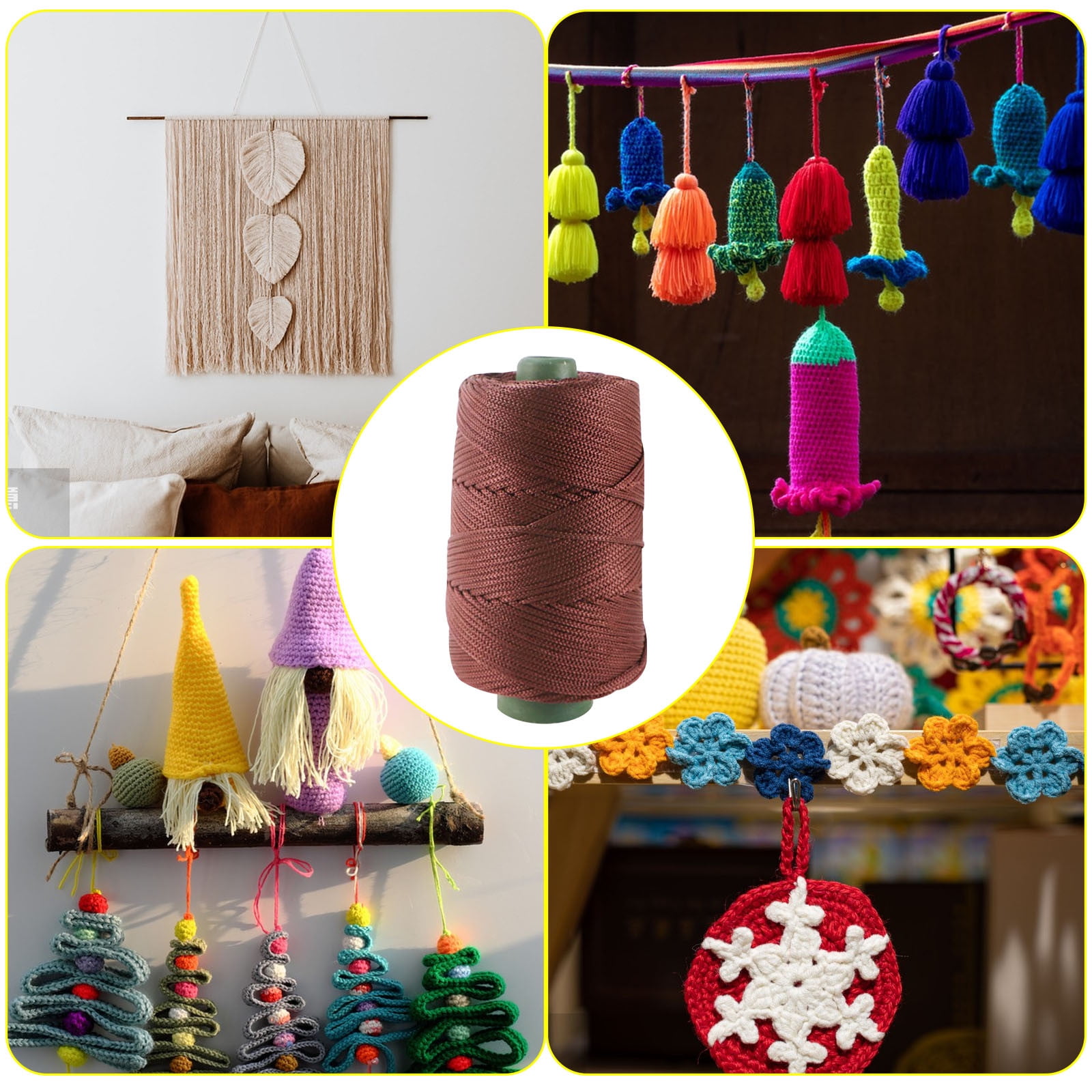 32 Colors Macrame Cotton Cord 200g/7.05oz,100% Natural Handmade 4 Strands Twisted Cotton Rope Polyester Thread Spools for Wall Hanging Plants Hangers Gift — image 3
