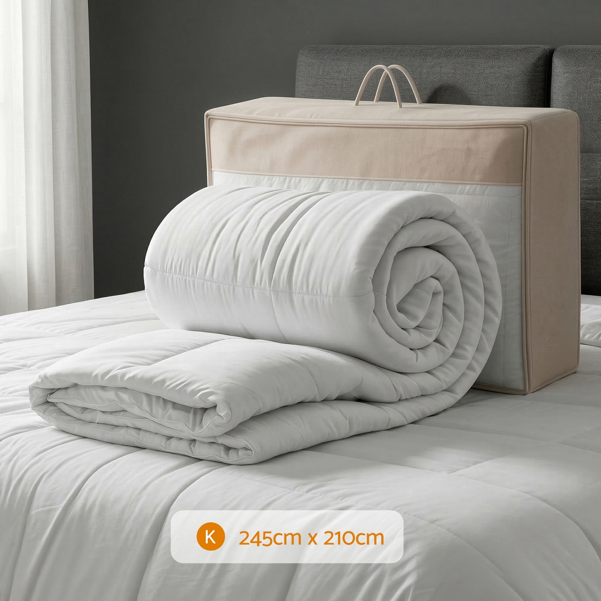 Giselle Bedding Wool Quilt 500GSM Thick King Winter Doona Baffle Box Construction 100% Wool Filling โ image 3