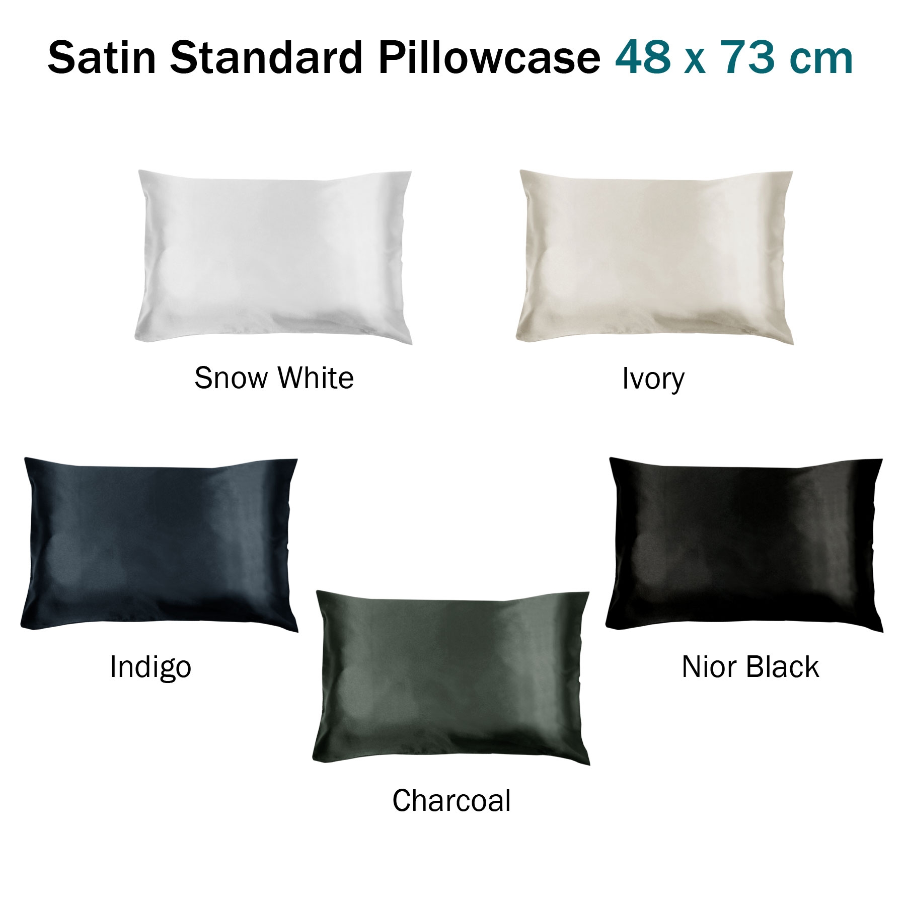 Invitation Satin Standard Pillowcase Charcoal โ image 2