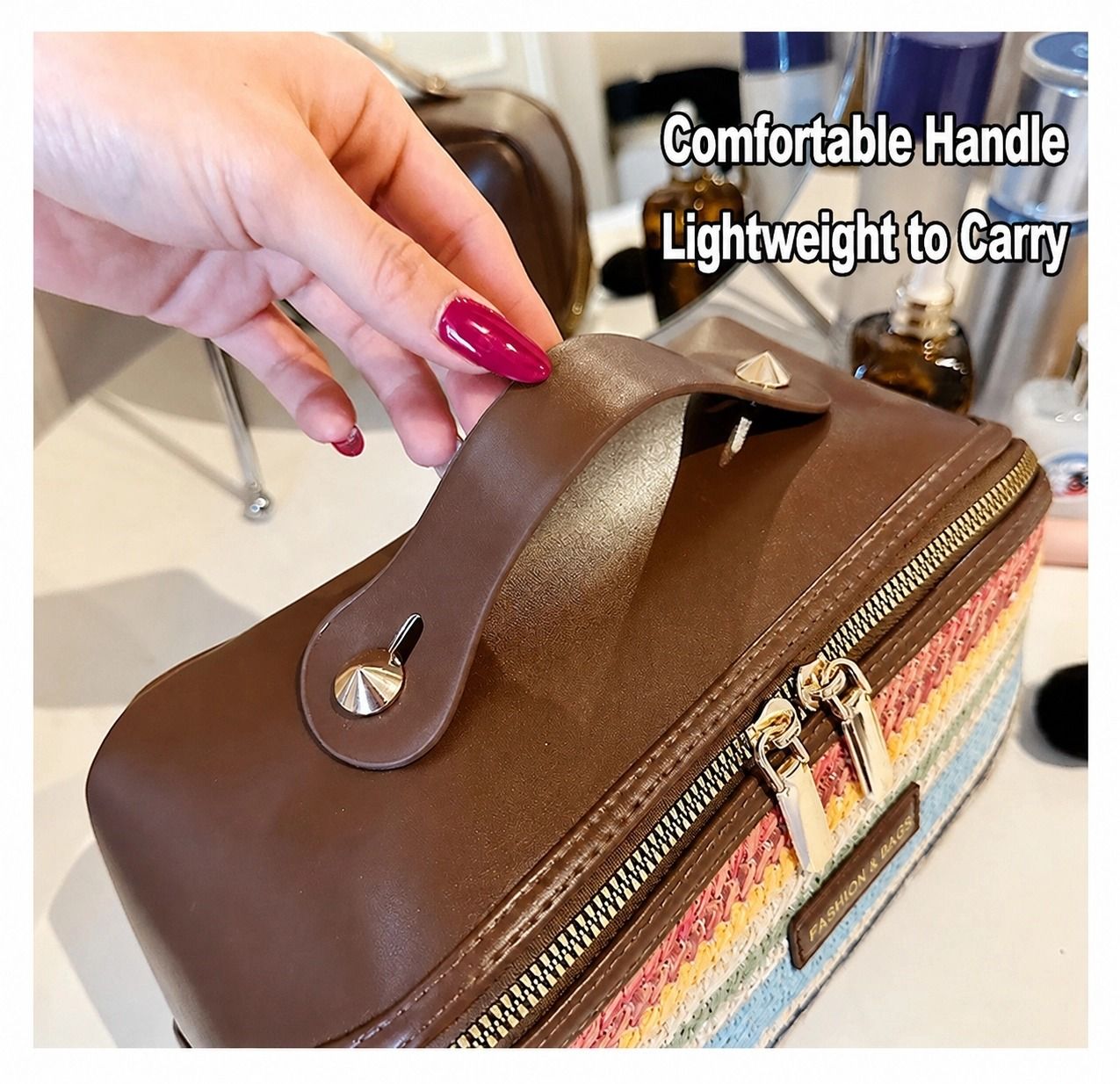 PU Large Capacity, Your Perfect Travel Companion — Stylish & Versatile Three-Dimensional Makeup Bag./Xiaocaige — image 5