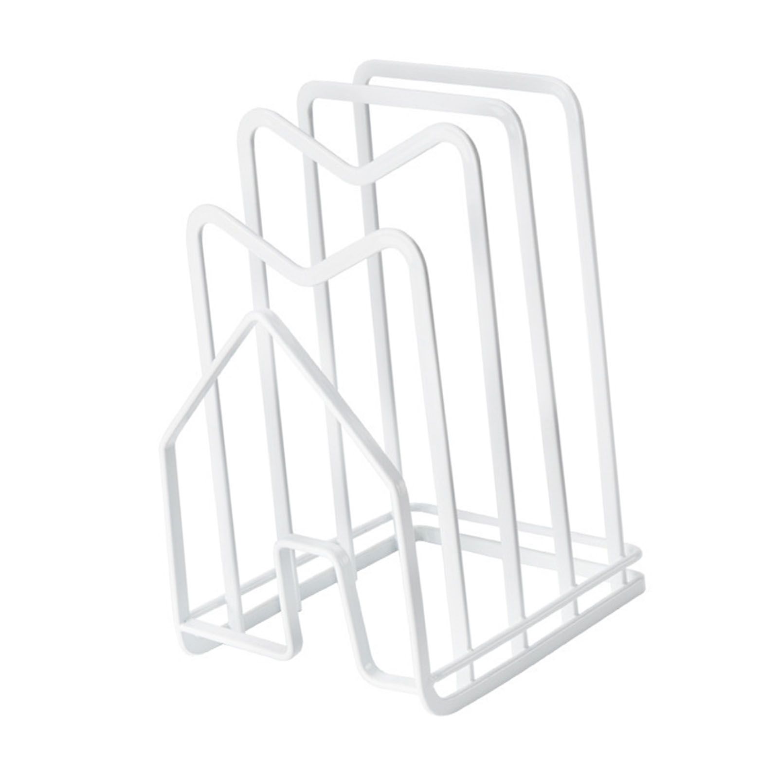 Chopping Board Storage Rack Multifunctional Pot Pan Lid Stand Holder Iron Good Ventilation Kitchen Countertop Organizer White Standard — image 2