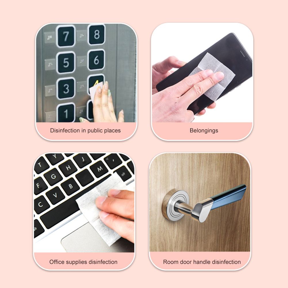 100 Pcs 75% Alcohol Disinfectant Cotton Slices Wet Wipe for Outdoor Skin Cleaning Care โ image 5
