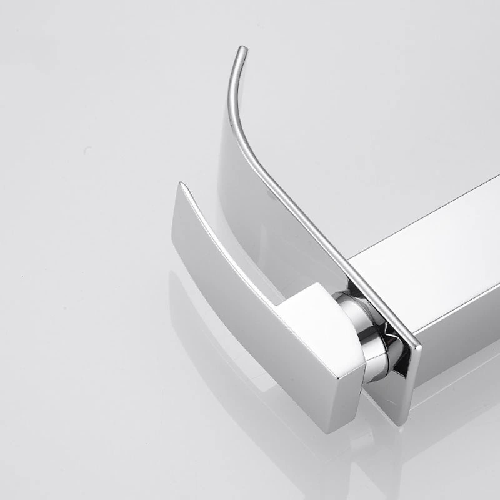 Waterfall Faucet for Bathroom Sink, Brass, Basin Mixer Tap for Hot and Cold Water, Single Handle Waterfall Bathroom Sink Faucets โ image 2