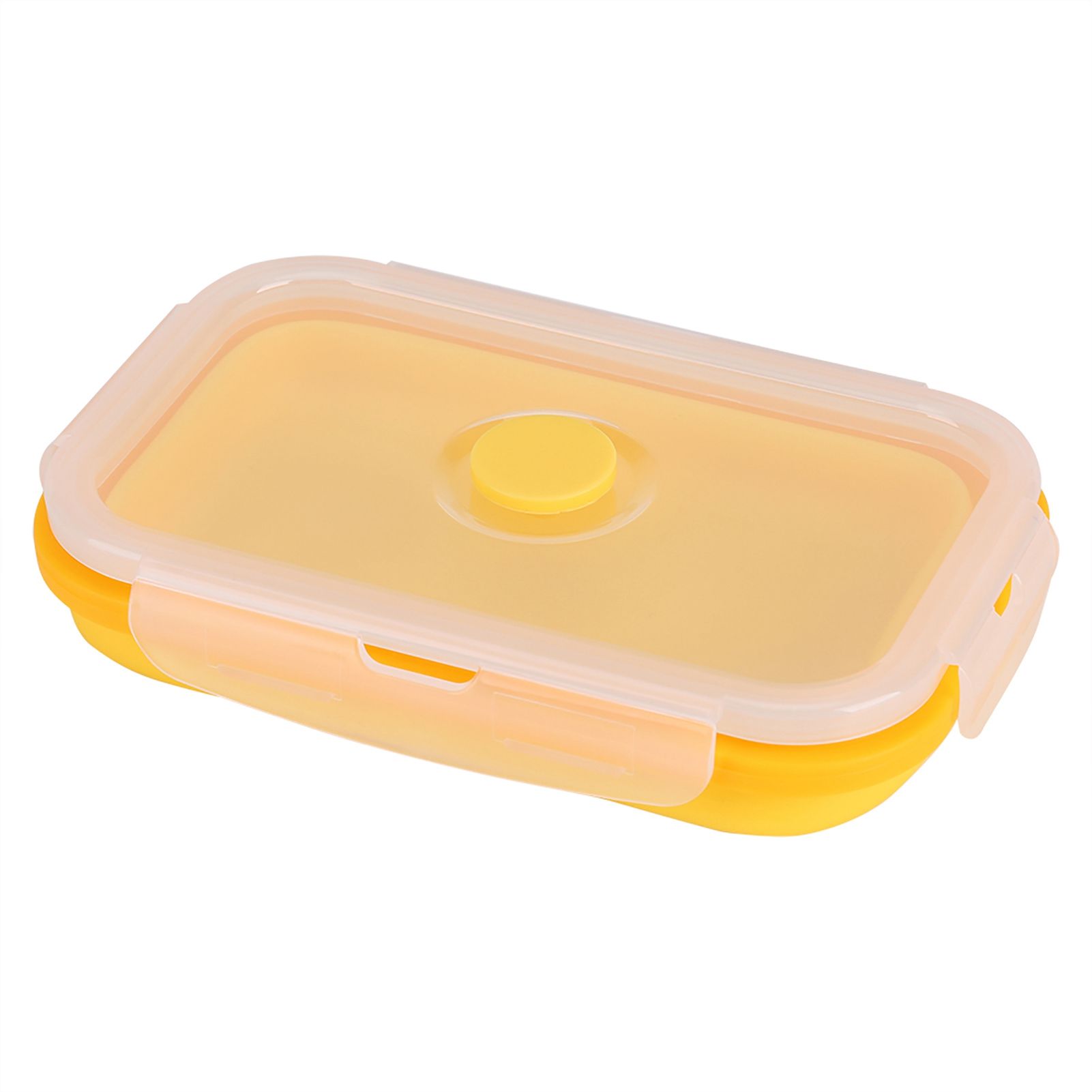 500ml Silicone Collapsible Portable Lunchbox Bowl Folding Food Storage Container Yellow