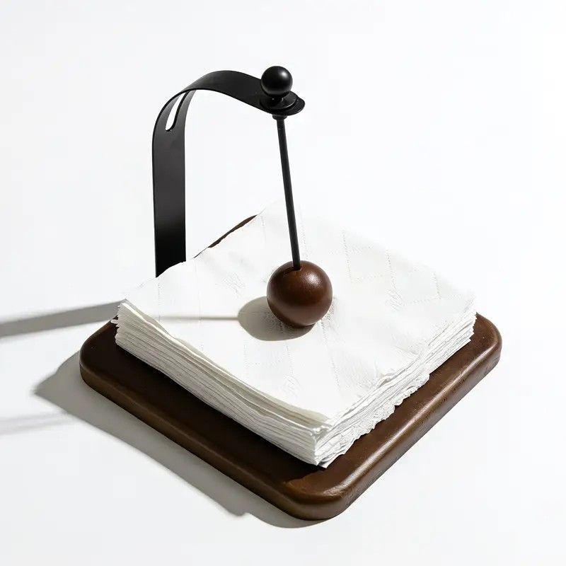 Elegant Napkin Holder – 1 Pack, Elegant Metal Napkin Holder with Ball Knobs | Stylish Black Base, Perfect for Dining Table, Nightstand, Living Room, Hotel and — image 2