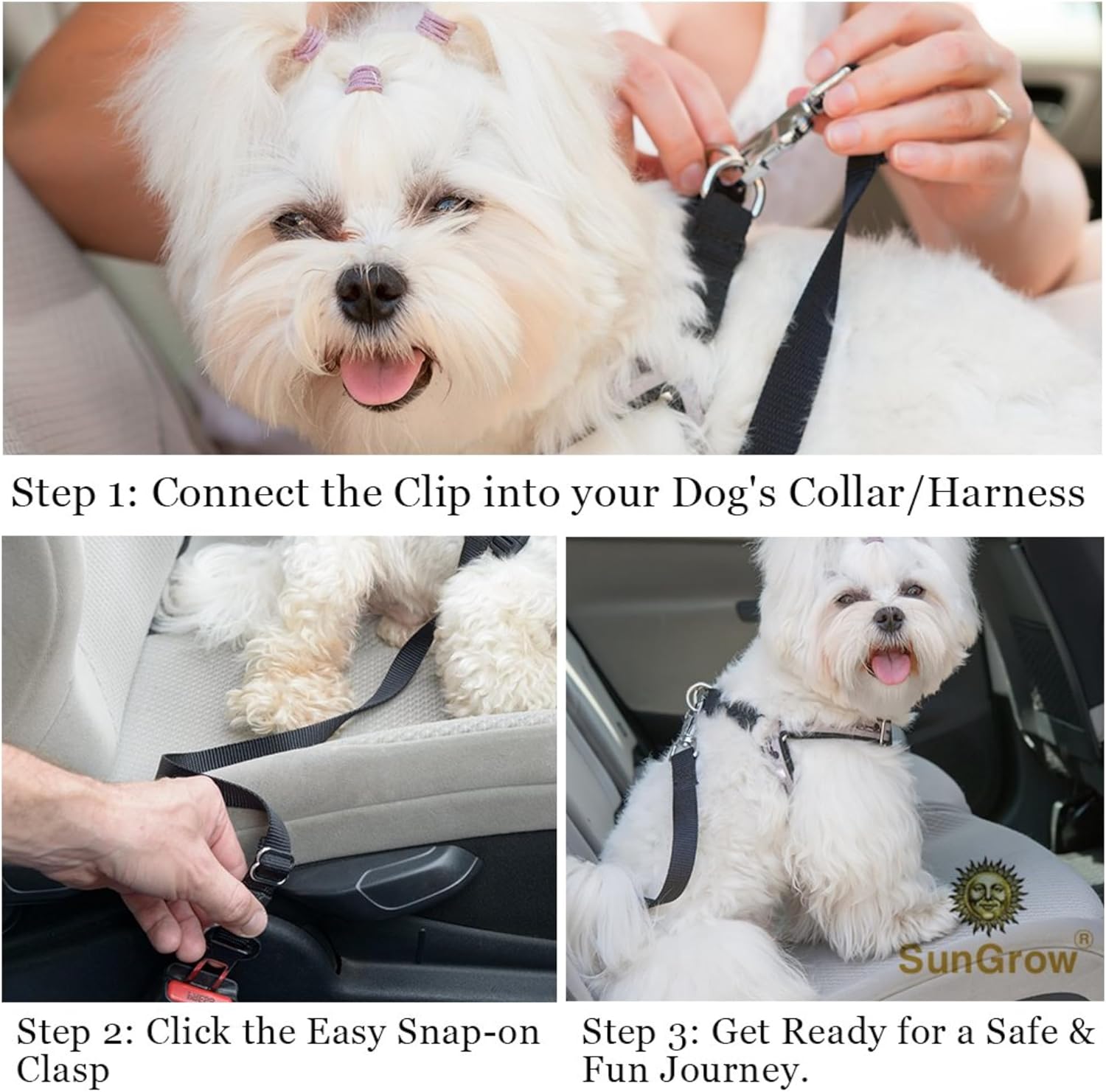 Dog Seat Belt for Car, Adjustable Nylon Pet Seatbelt, Supports All Cars, Dog Car Leash Seat Belt, Seatbelt for Dogs, Cats & Ferrets Travel Harness β image 6
