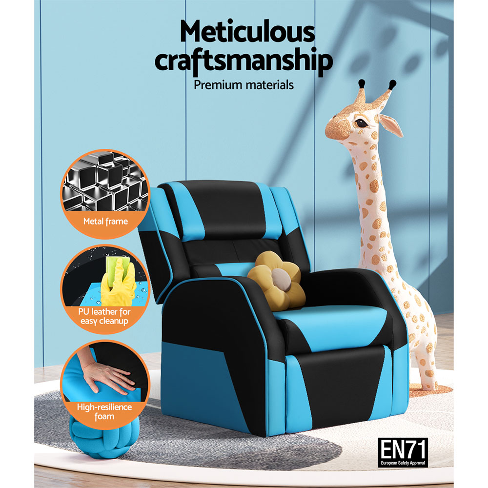 Keezi Kids Recliner Chair PU Leather Gaming Sofa Lounge Couch Children Armchair — image 5