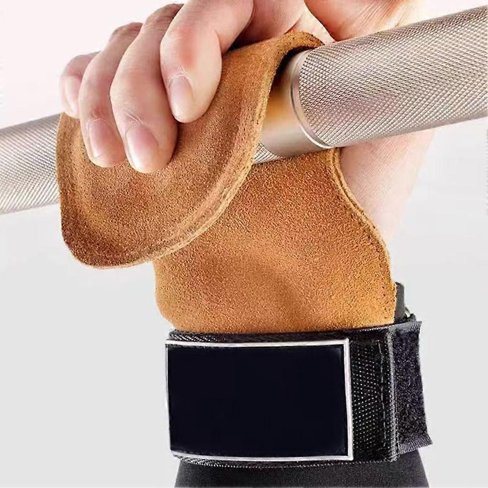 Weightlifting Wrist Hand Grips Leather Palm Protection With Padded Wrist Wrap โ image 4