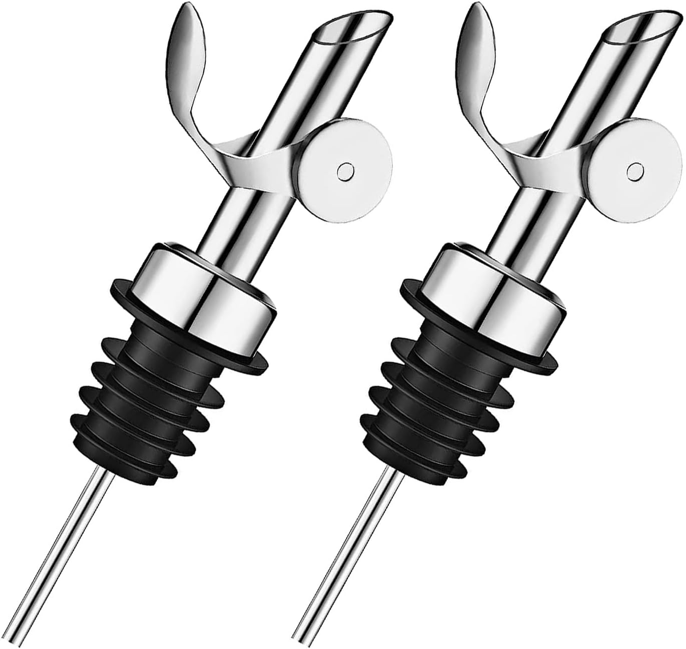 2 Pack Liquor Pour Spout, Auto Flip Olive Oil Dispenser Spout, Pour Spout for Liquor Bottles, Olive Oil Spout, Bottle Pourers for Alcohol Wine Syrup Home Bar