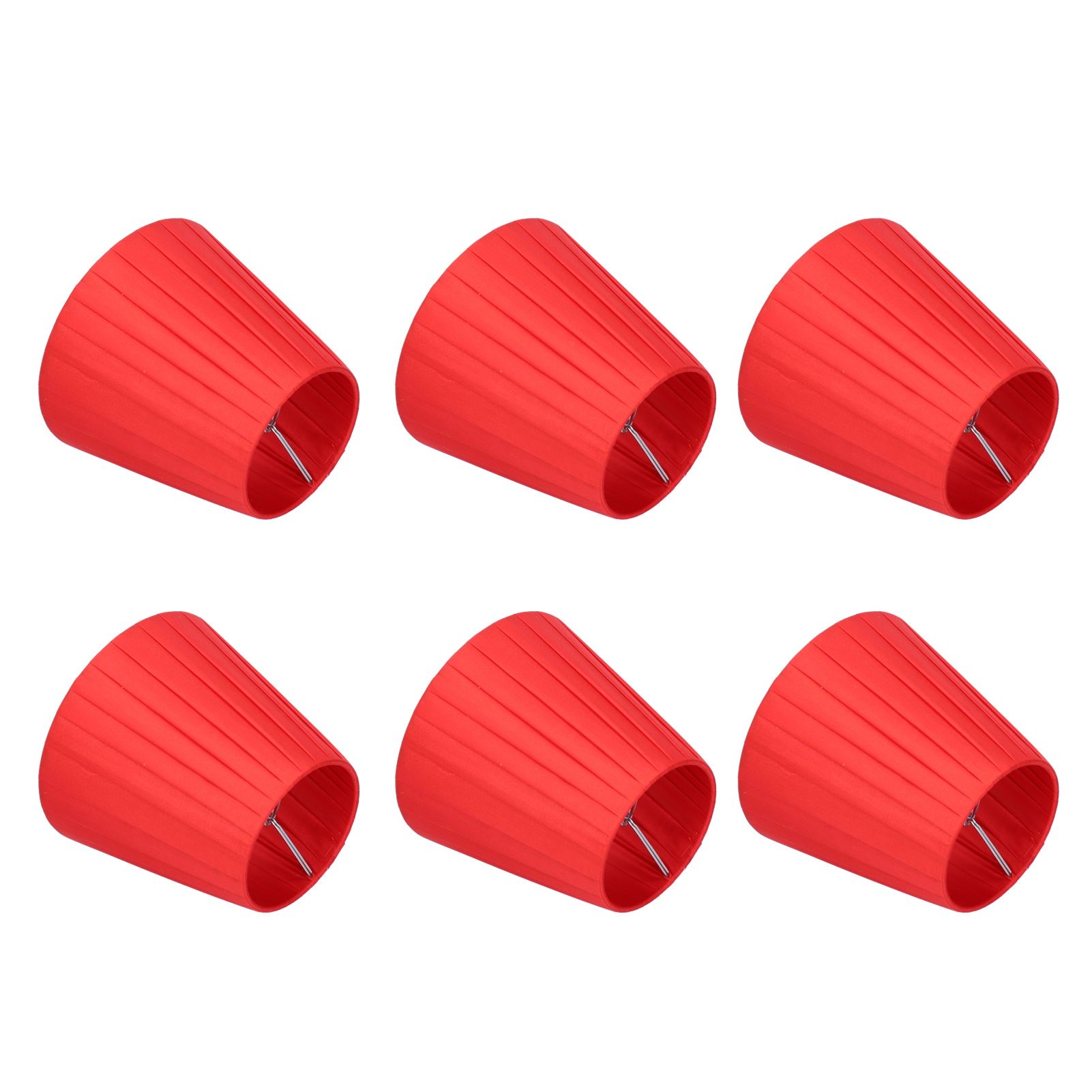 6Pcs Lampshade Modern Fabric Table Lamp Cover for Crystal Chandelier Wall Light Red — image 6