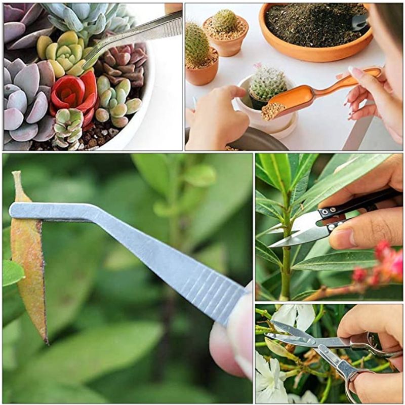 Mini Garden Tool Set, 12pcs Portable Gardening Hand Tools Set, Multiple Miniature Succulent Tools Set Easy to Carry for Seedlings — image 4