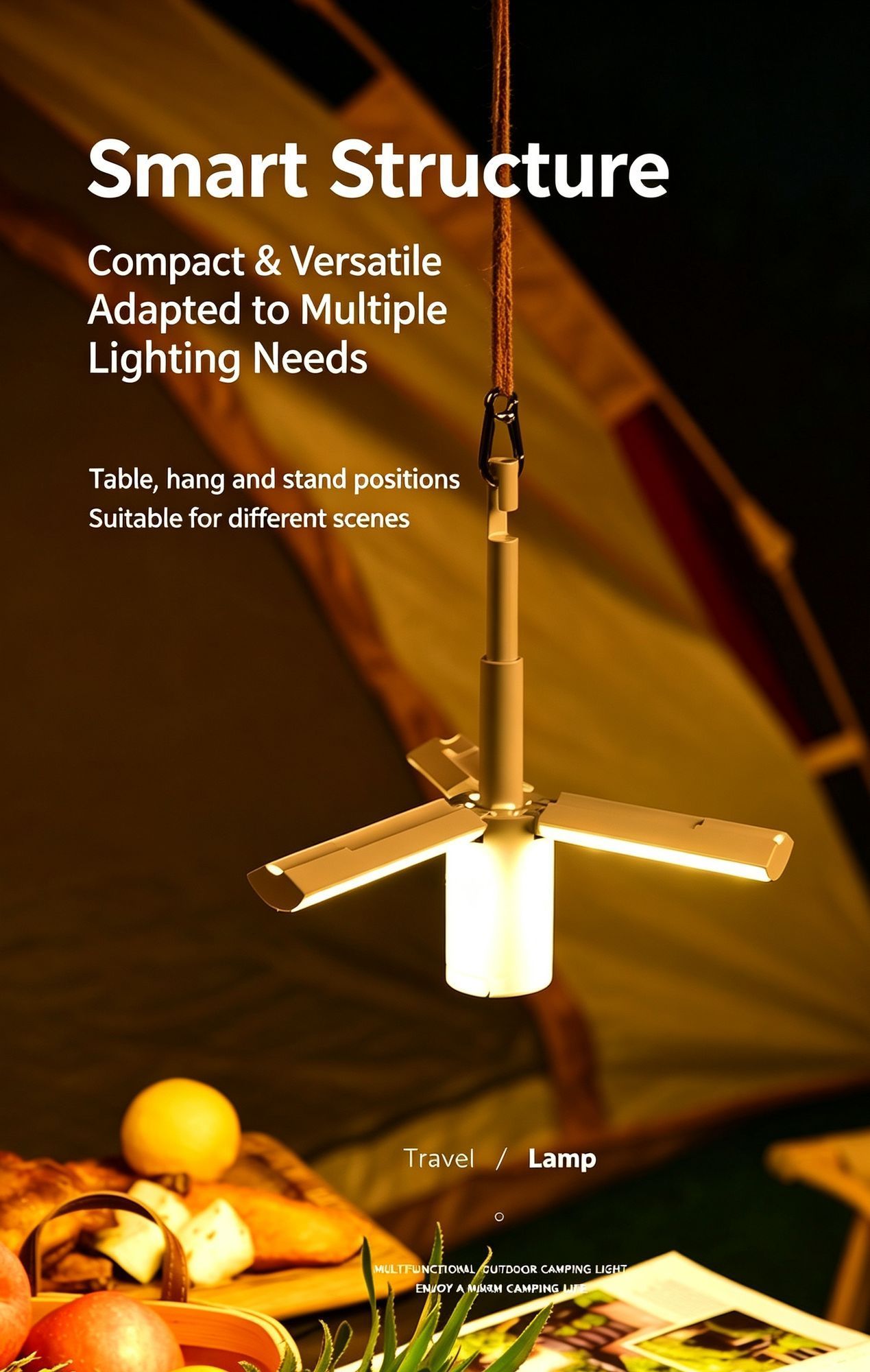Multifunctional Foldable Camping Light, Waterproof Tent Ceiling Lamp, Christmas & Halloween Backyard Party Decor Light, Hanging & Handheld Dual‑use Outdoor — image 5