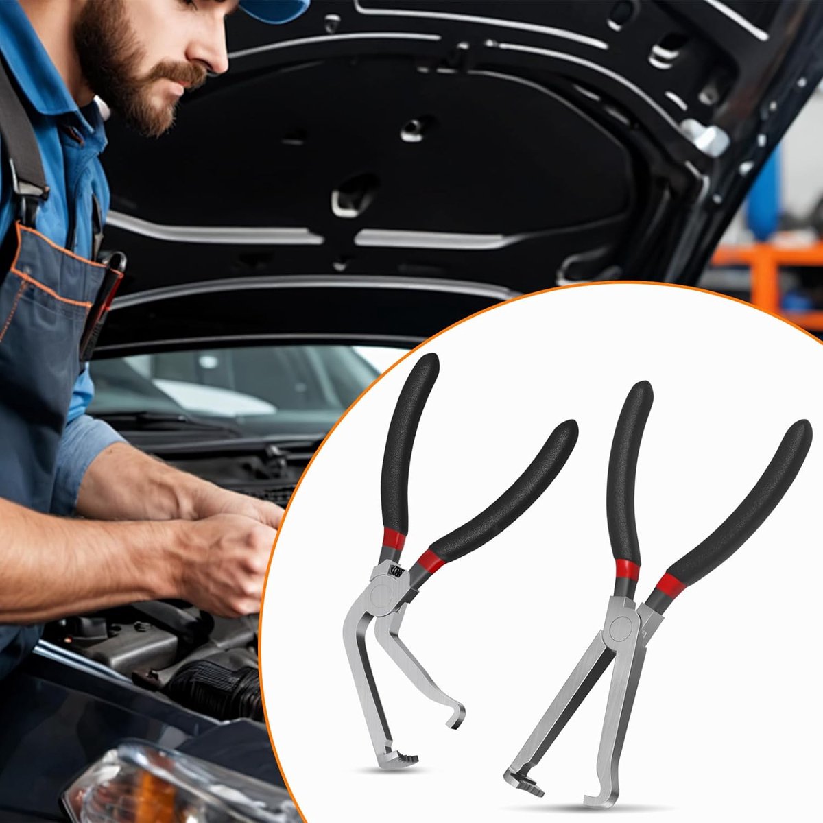 2-Pack Auto Electrical Disconnect Pliers Set - Straight & 60° Angle for All Reach - Non-Slip Handles — image 5