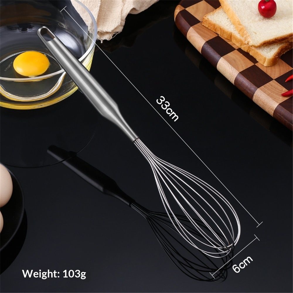 304 Stainless Steel Whisks Egg Beater Egg Mixer Manual Agitator Eco-Friendly Blender Egg Tool Kitchen Gadgets(silvery) — image 5