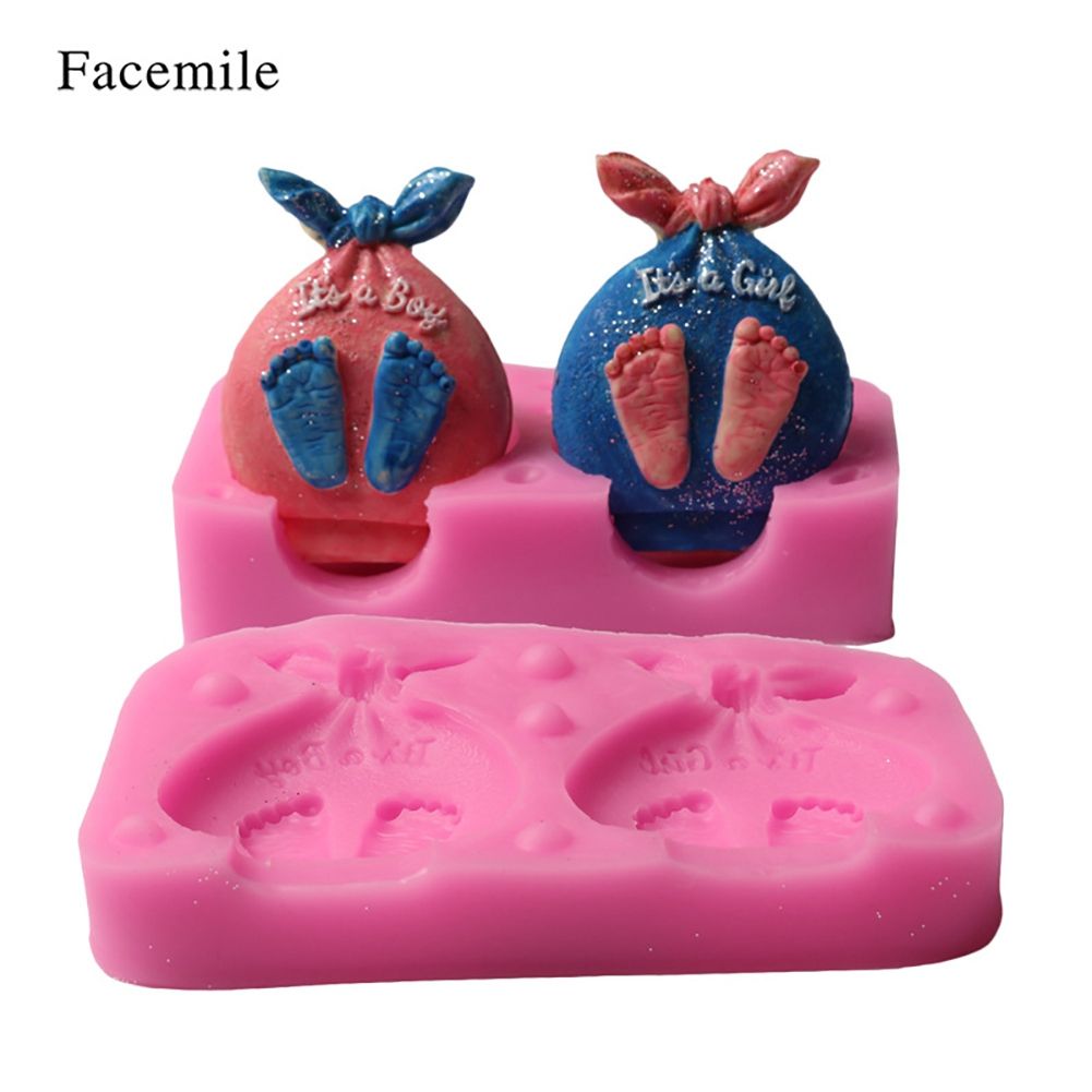 Boy Girl Foot Fondant Cake Decoration Mold Silicone DIY Baking Tool — image 2