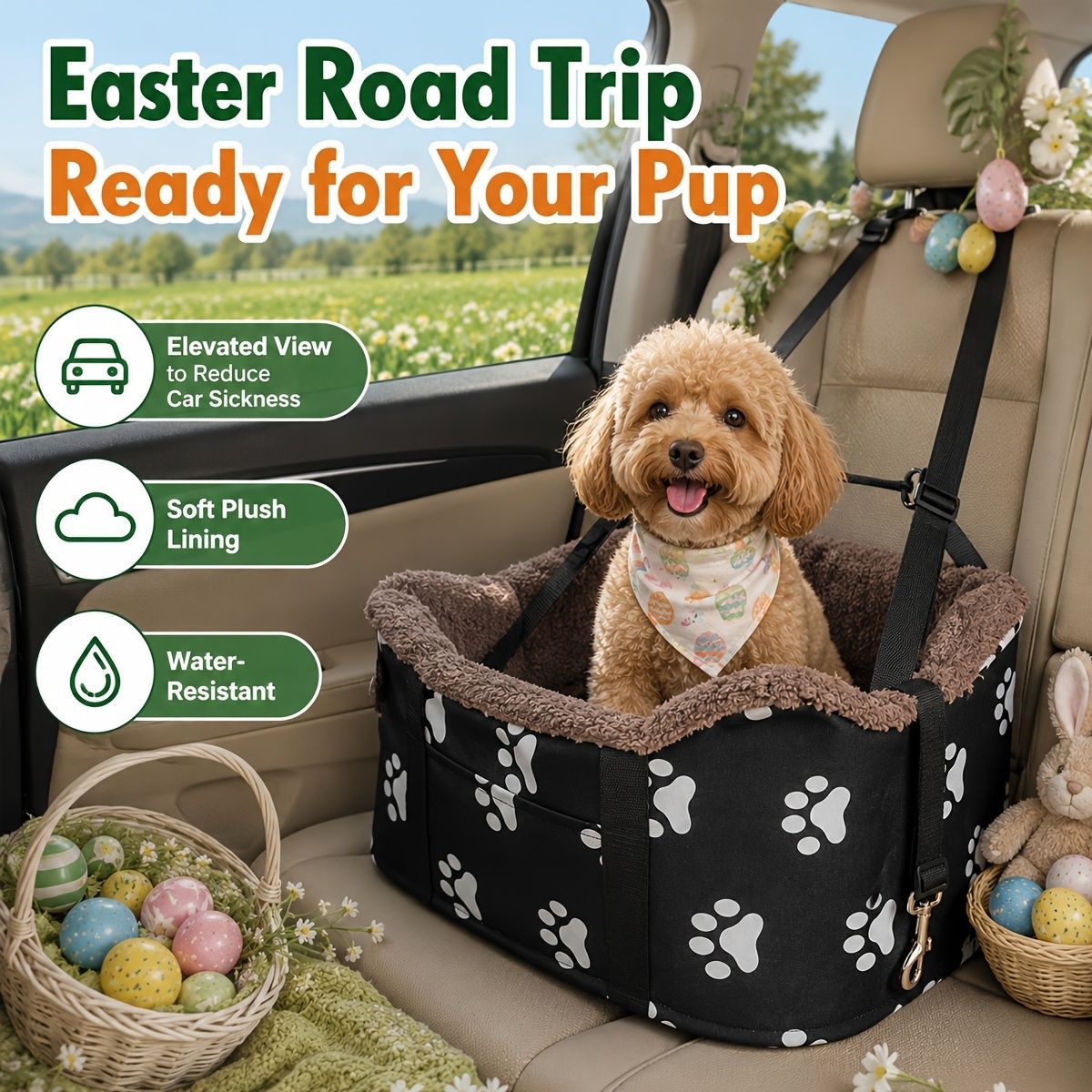 Portable Dog Carrier Dog Transport Box Furry Lining Dog Carrier High-Quality - Black - Size Regular โ image 5