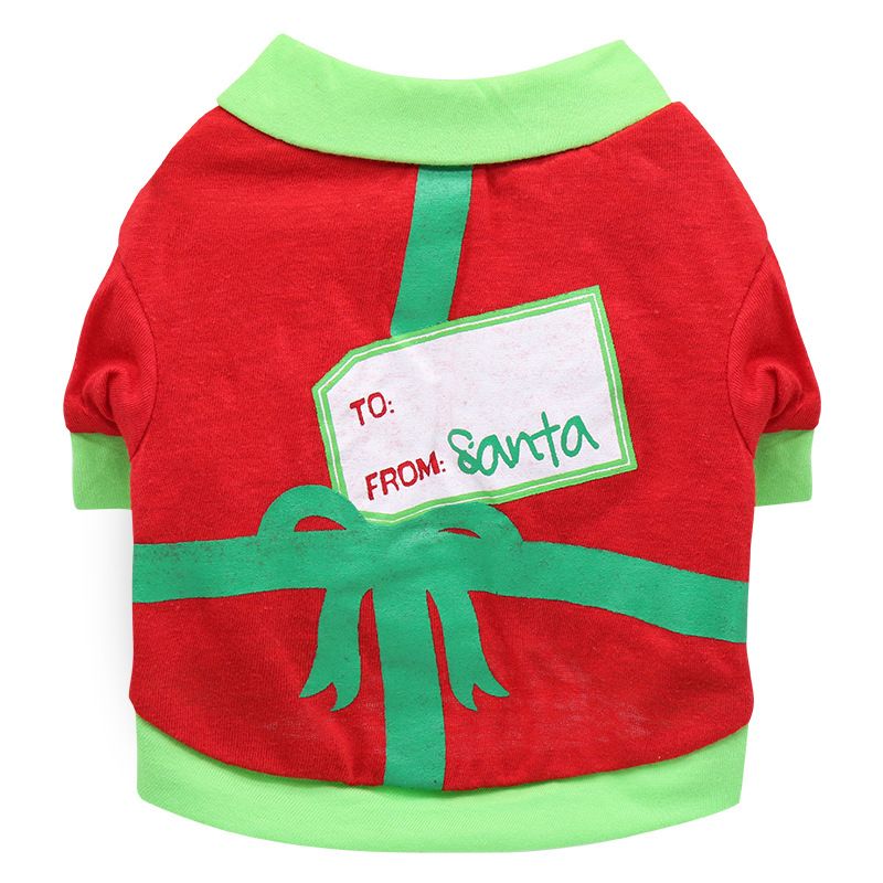 DROOLING DOG Pet Dog Cat Clothes Cotton T Shirt Red Green Edge (Envelope) M Size: M; Neck (cm): 28-32; Bust (cm): 38-44; Back length (cm): 26-30; Recommended