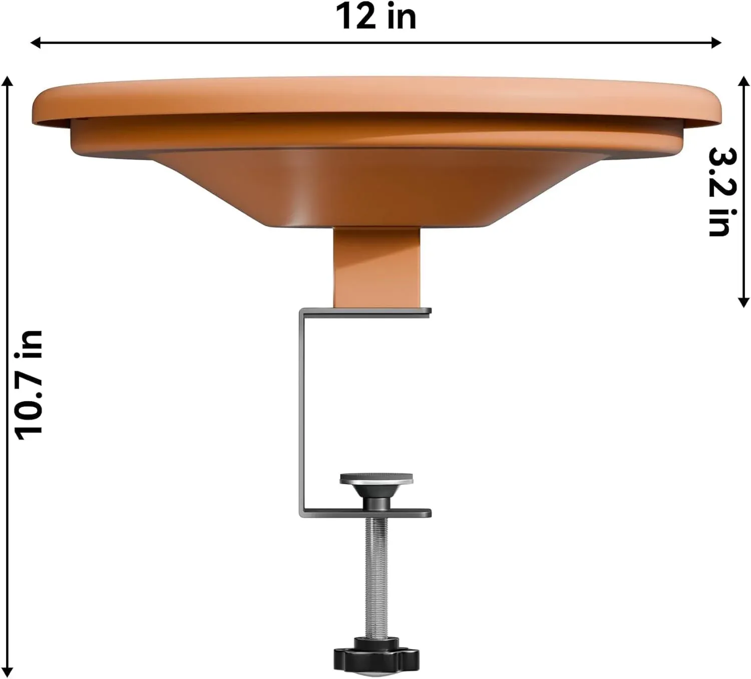 12 Inch Adjustable Bird Bath Bowl with Deck Mount, Tool Free Setup for Balcony Railing and Outdoor Garden, Brown — image 3