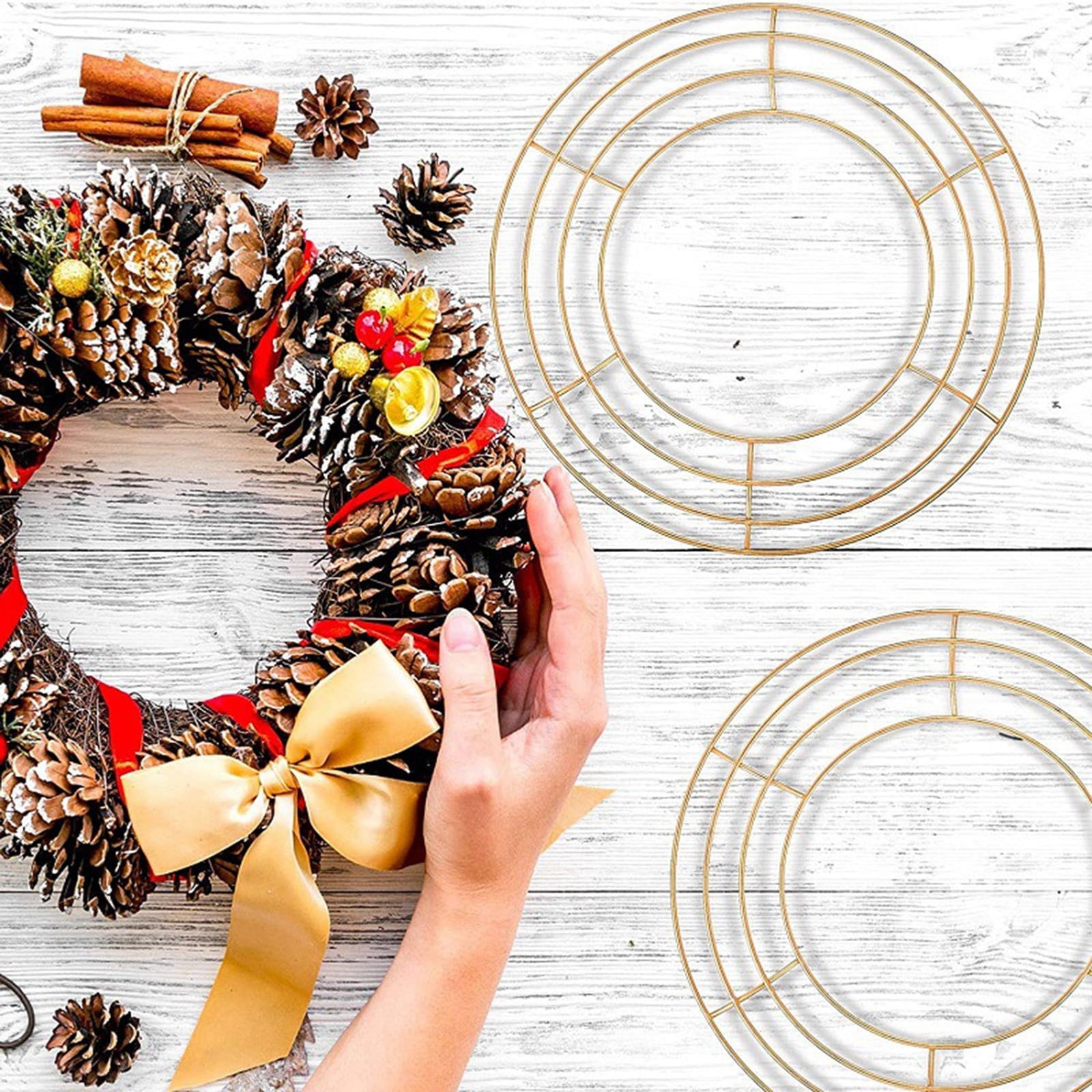 Wreath Frame Wire Wreath Frame Holiday Metal Wire Ring Valentines Decorations for Floral Arrangements Craft Diy,Garland Frame, 1 Wire Wreath Stand B Wire — image 5