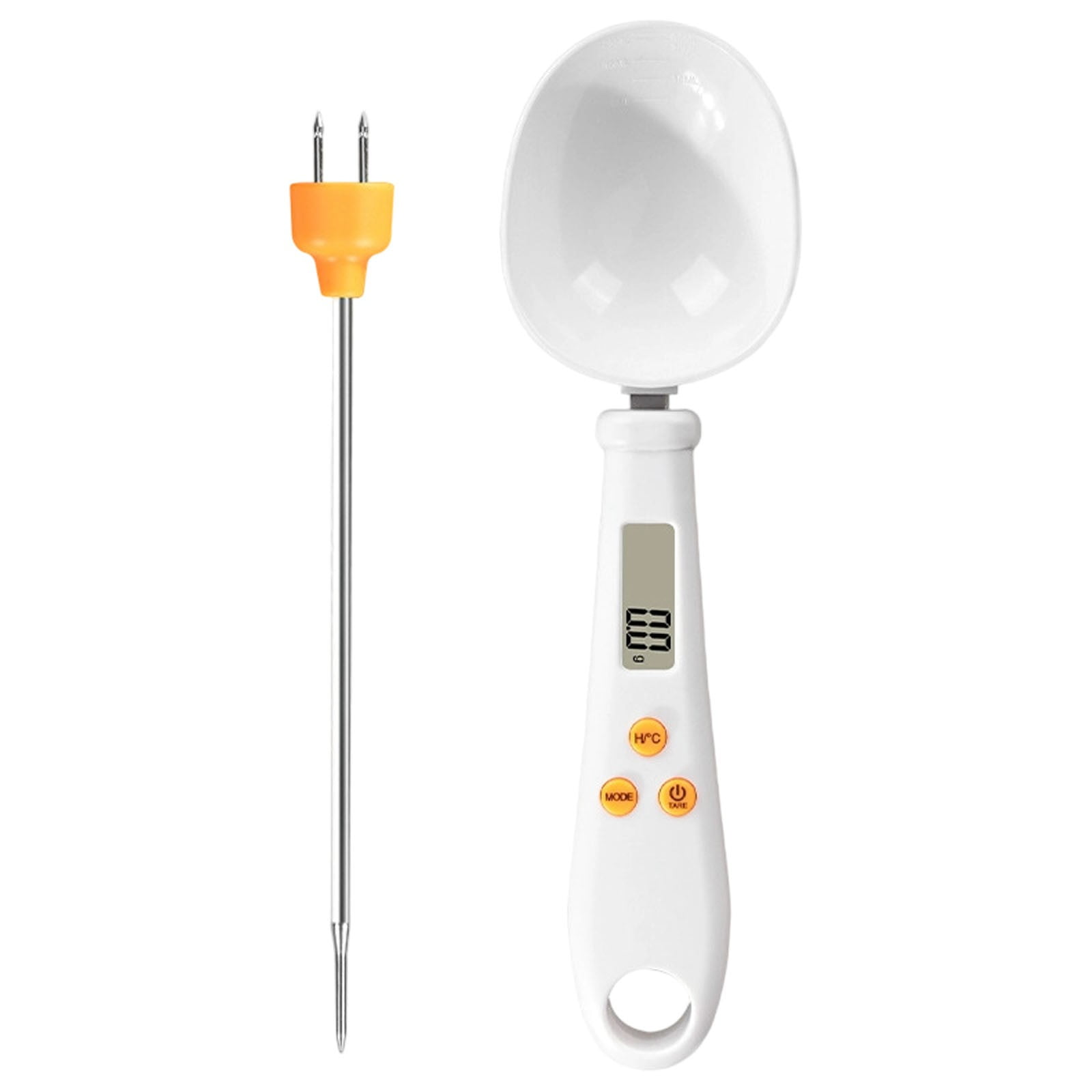 White Weighable Spoon 2 in 1 Electronic Kitchen Scale Lcd Digital Measuring Flour Digital Spoon Scale Kitchen Tool Forfood 20.5*5.8*1 H