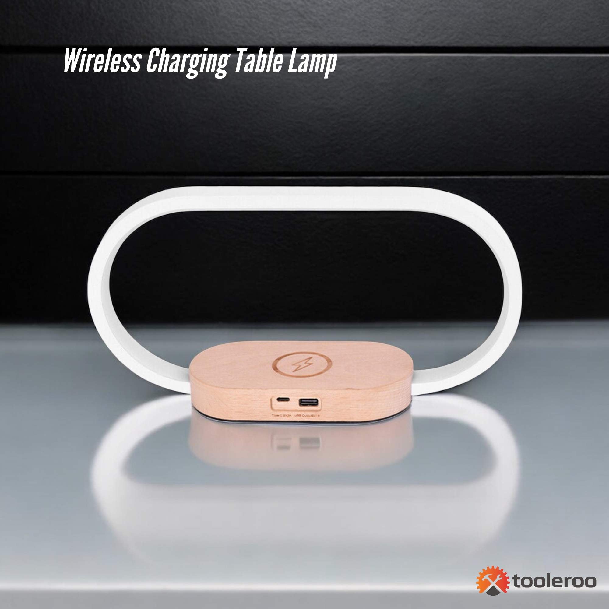 Wireless Phone Charger Table Lamp - USB Port Charging Bedside Light With Clock โ image 2