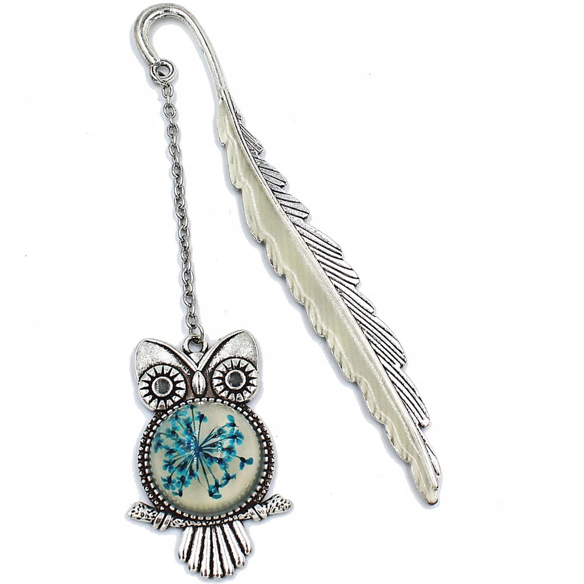 Owl Shaped Bookmark | Glow in the Dark | Luminous | Bookmark | Metal | Silver — image 2