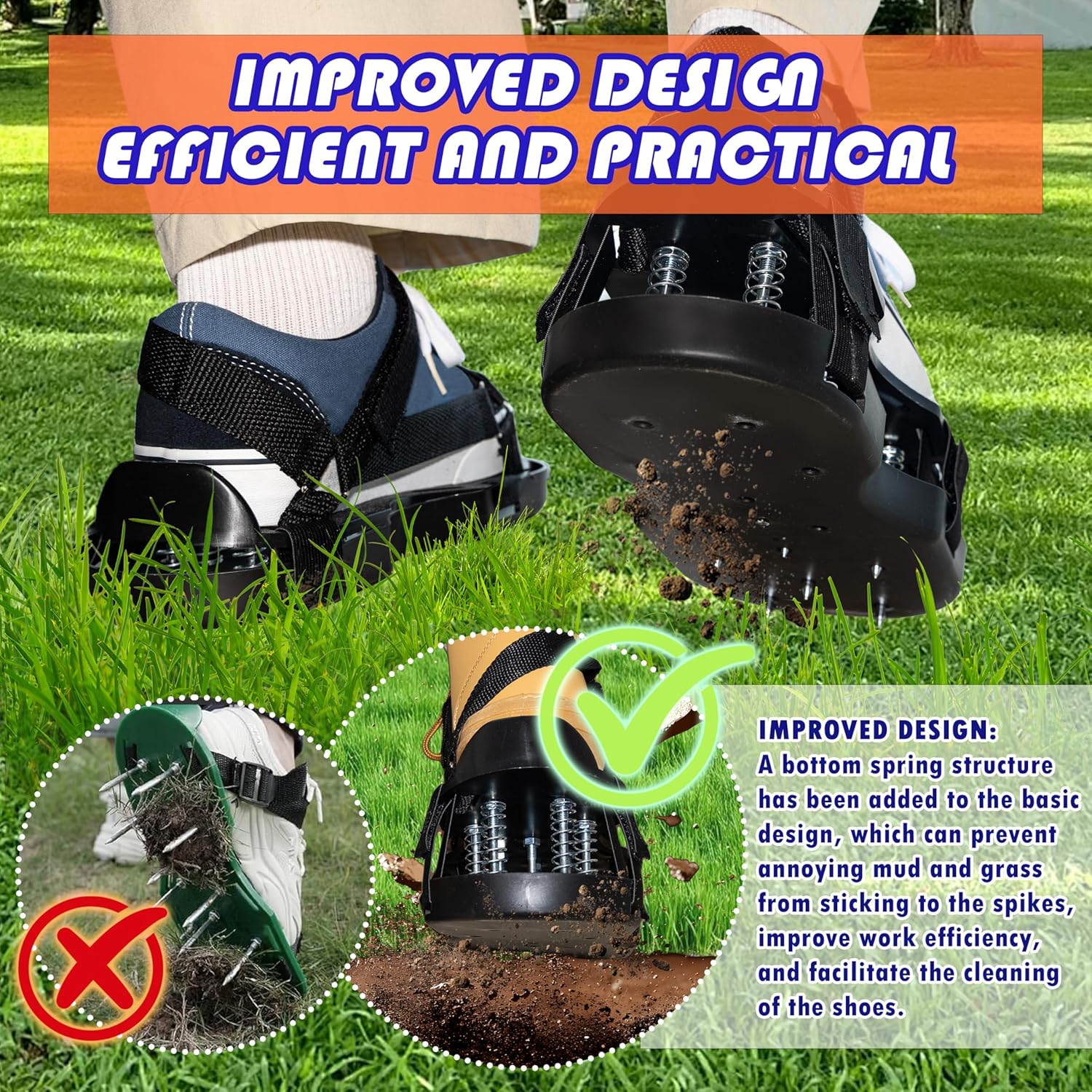 Lawn Aerator Shoes with Spring Base & Spikes: Adjustable Strap, Double-Layer Design for Healthy Lawns in Australian Gardens — image 5