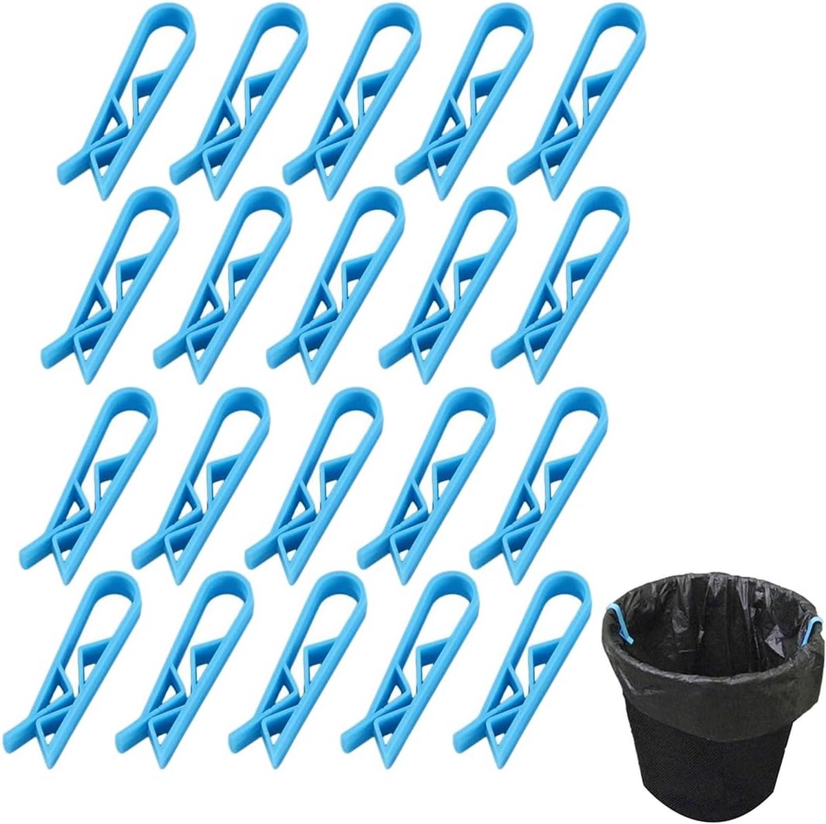 Trash Can Clips - 10 Pieces - Garbage Bag Grip - Garbage Bag Holder - Fixing Clips - Trash Can Fixation Clips - Waste Bag Clip Holder - Storage Clip