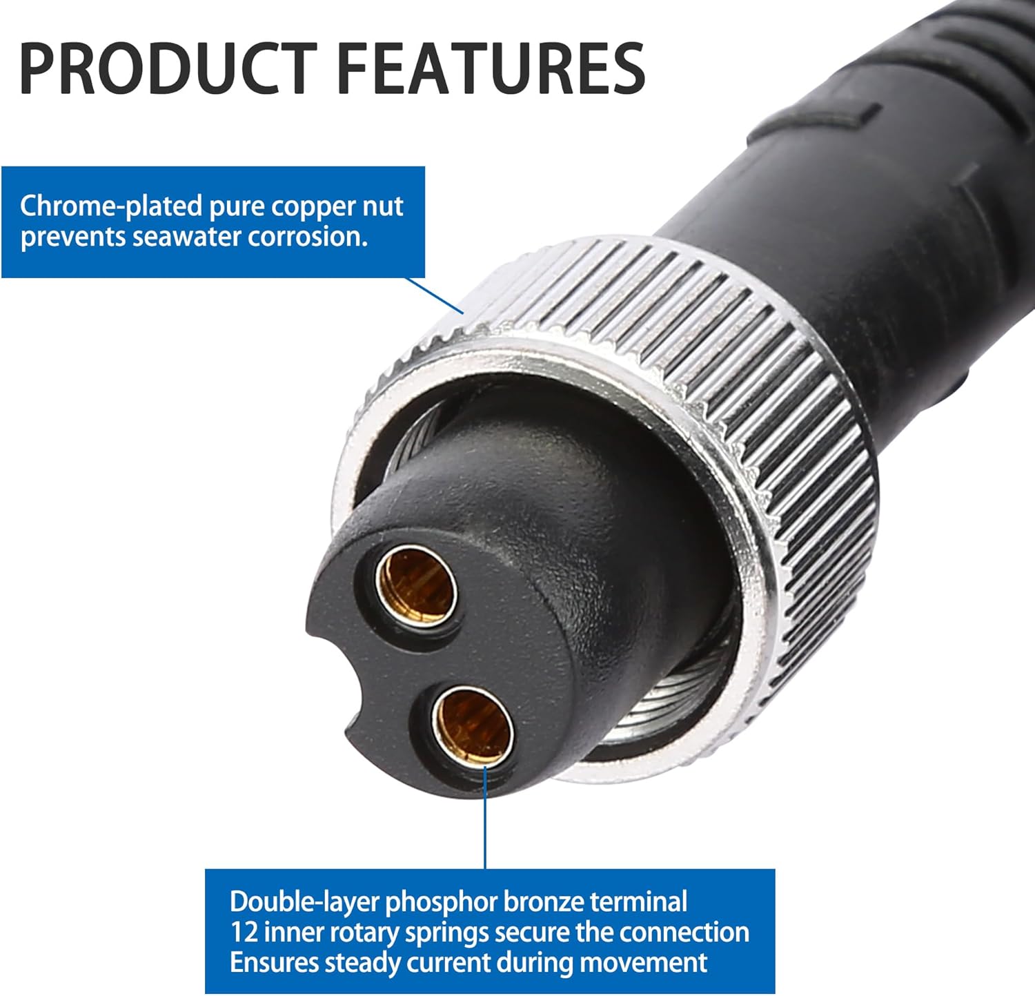 Electric Fishing Reel Power Cord - 10Ft Battery Connection Cable Fits for Daiwa Tanacom 1000 750 500, Seaborg 500MJ, Shimano, BeastMaster, Leobritz โ image 5