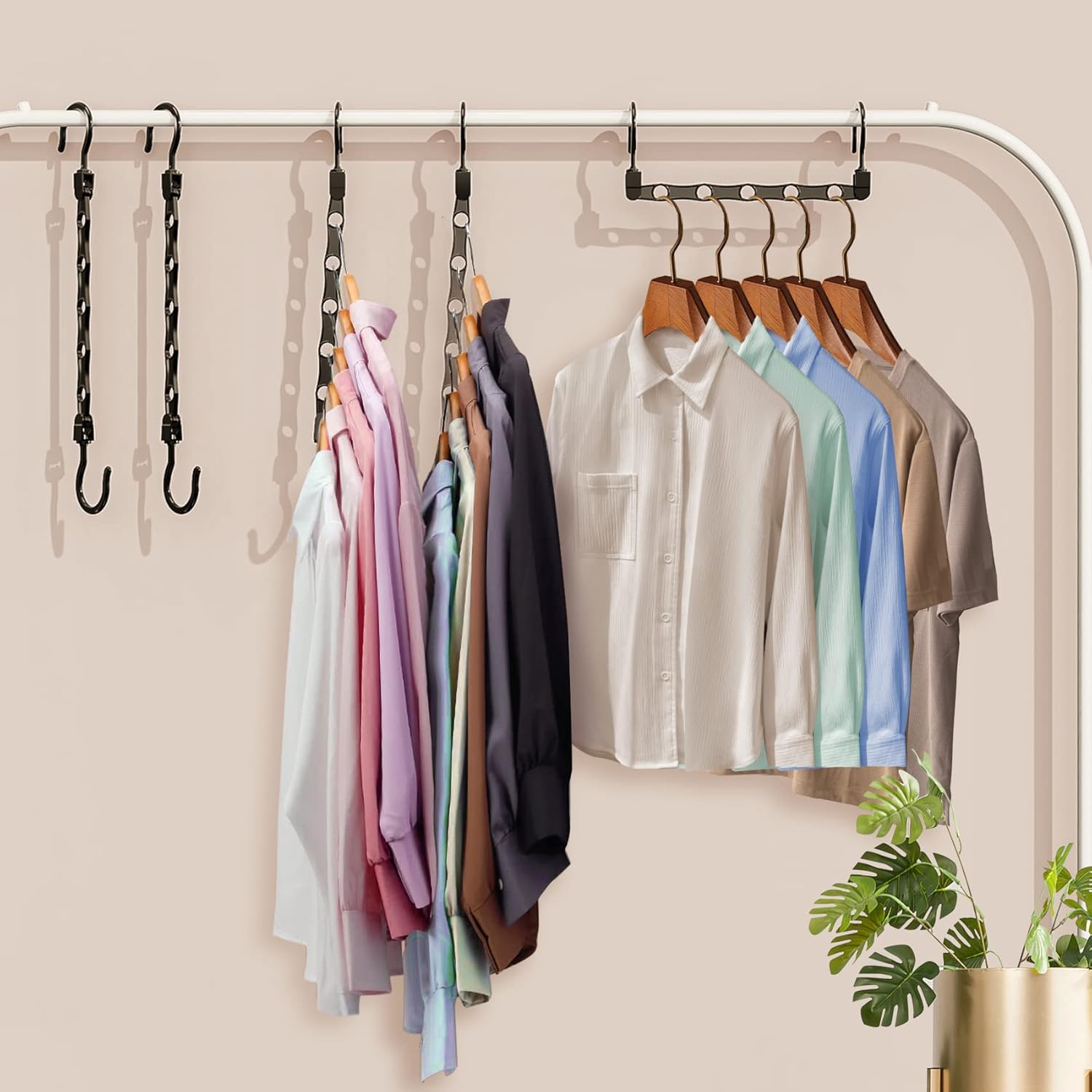 8 Pack Hangers Space Saving Magic Space Saver Storage Smart Plastic Clothes Hanger Organizer Closet Organizers and Storage for Closet Wardrobe Apartment — image 2