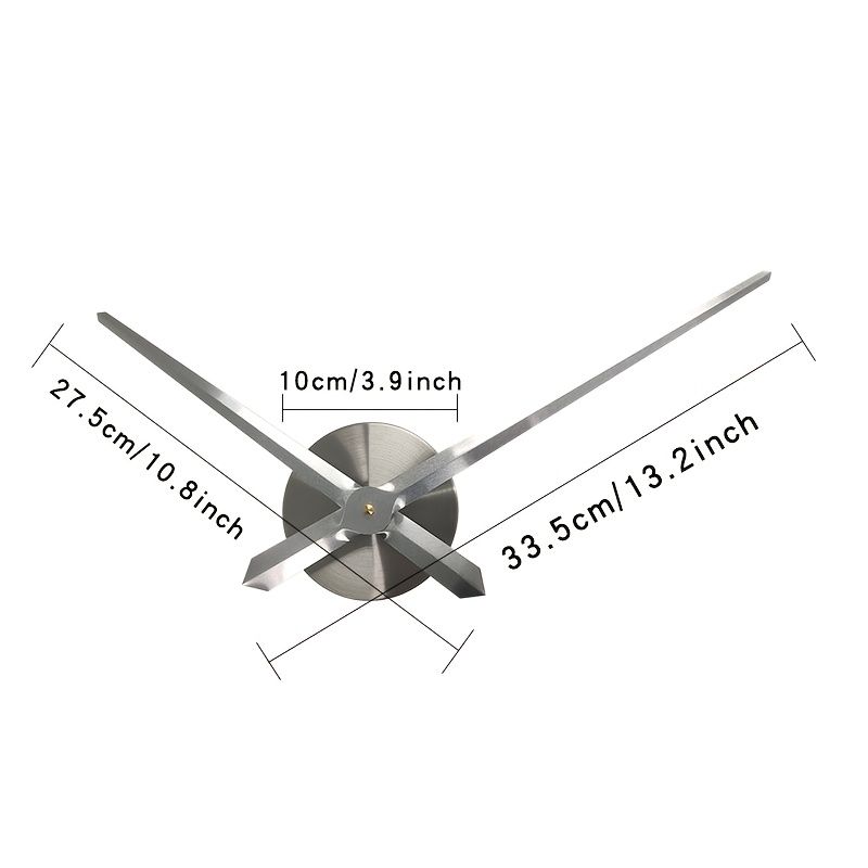 1pc Silent Metal Wall Clock Movement Kit, Clock Dial and Pointer Set, Universal Quartz Mechanism for Home Office Decor, Silvery