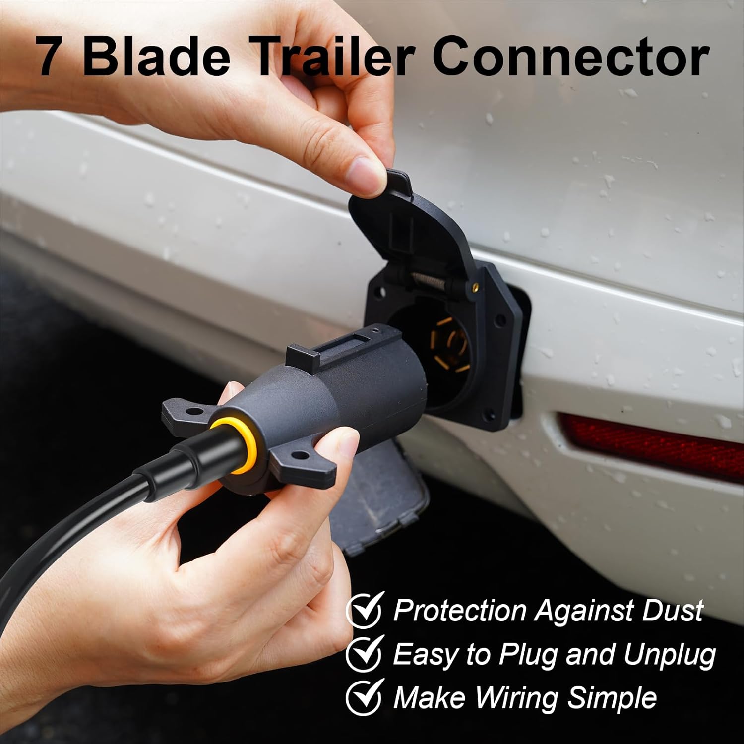 7 Way Trailer Plug (2 Pack), 12V 7 Pin Trailer Wiring Replacement Plug, 7 Point Round RV-Style Trailer Light Connector Towing Wiring Harness Connector for RV — image 5