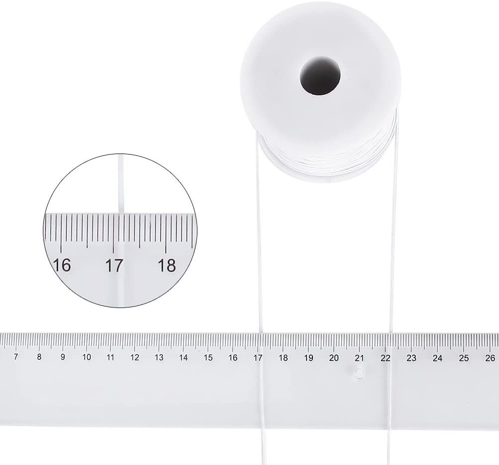 50m White Nylon Covered Elastic Thread, 0.6mm — image 2