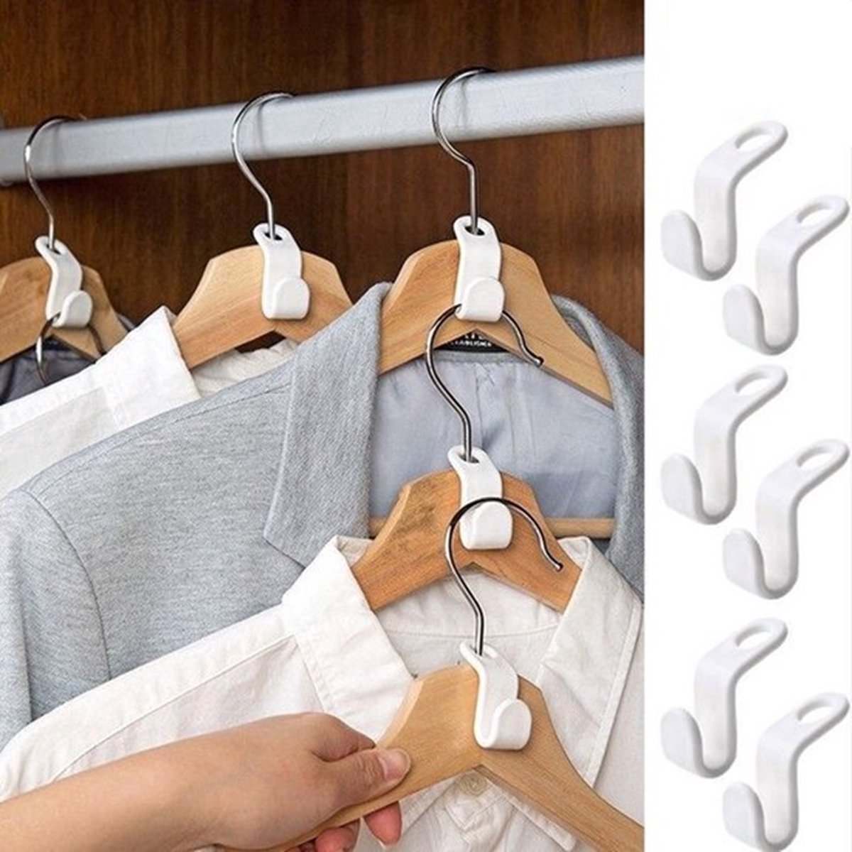 Clothes Hanger Hooks | Clothes Hanger Hook | Clothes Hook for | Coat Rack Hook | White | 5 Pieces