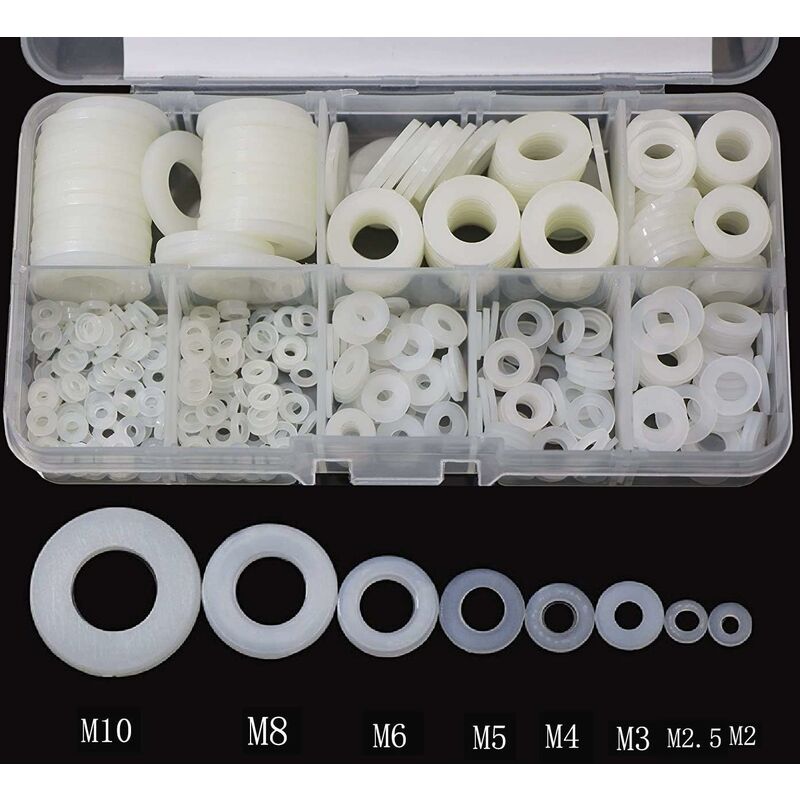 Nylon Washer Plastic Spacer M2.5 M3 M4 M5 M6 M8 M10 Flat Washer ROund 520 pcs โ image 3