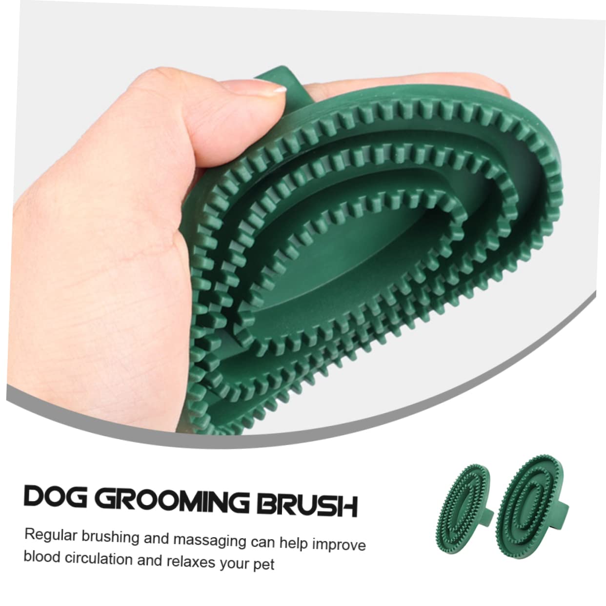 2 Pack Pet Massage Brush for Dog and Cat Grooming Green — image 2